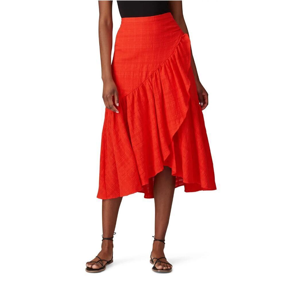 Love, Whit by Whitney Port Red Ruffle Skirt - Size S